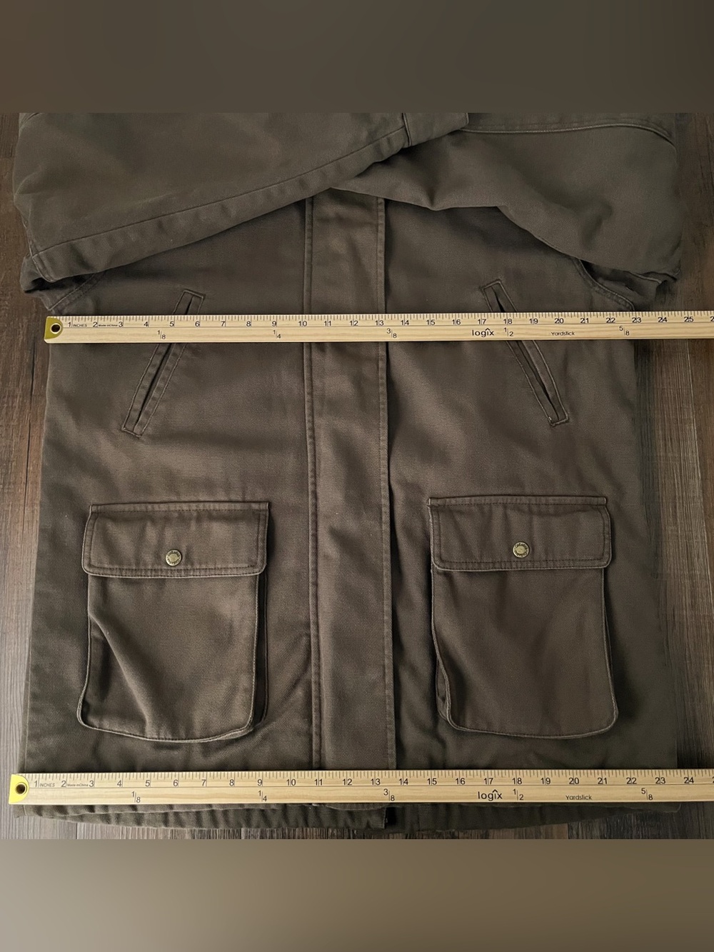 VTG Cabelas Chore Barn Coat Cotton Canvas Field Jacket Thick Size Large Brown - Picture 13 of 15